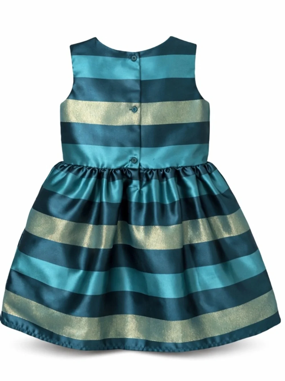 Fit Flare Dress - Teal Metallic Stripe The Children’s Place - 5